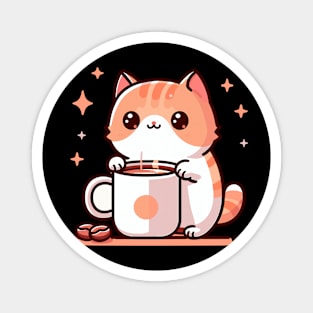 Cute coffee cat Magnet